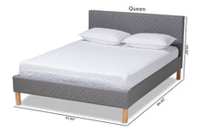 Load image into Gallery viewer, Baxton Studio Aneta Modern and Contemporary Grey Fabric Upholstered King Size Platform Bed
