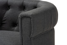 Load image into Gallery viewer, Baxton Studio Bisset Classic and Traditional Gray Fabric Upholstered Chesterfield Chair
