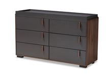 Load image into Gallery viewer, Baxton Studio Rikke Modern and Contemporary Two-Tone Gray and Walnut Finished Wood 6-Drawer Dresser
