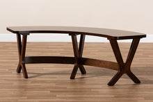 Load image into Gallery viewer, Baxton Studio Berlin Mid-Century Modern Walnut Finished Wood Curved Dining Bench
