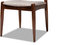 Load image into Gallery viewer, Baxton Studio Aeron Mid-Century Modern Light Gray Fabric Upholstered Walnut Finished Wood Dining Chair Set of 2
