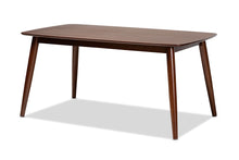 Load image into Gallery viewer, Baxton Studio Aeron Mid-Century Modern Light Gray Fabric Upholstered Walnut Finished Wood 6-Piece Dining Set
