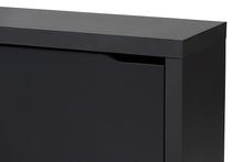 Load image into Gallery viewer, Baxton Studio Simms Modern and Contemporary Dark Grey Finished Wood Shoe Storage Cabinet with 4 Fold-Out Racks
