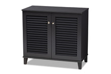 Load image into Gallery viewer, Baxton Studio Coolidge Modern and Contemporary Dark Grey Finished 4-Shelf Wood Shoe Storage Cabinet
