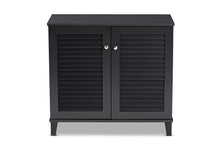 Load image into Gallery viewer, Baxton Studio Coolidge Modern and Contemporary Dark Grey Finished 4-Shelf Wood Shoe Storage Cabinet
