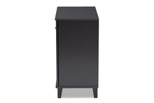 Load image into Gallery viewer, Baxton Studio Coolidge Modern and Contemporary Dark Grey Finished 4-Shelf Wood Shoe Storage Cabinet
