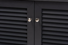 Load image into Gallery viewer, Baxton Studio Coolidge Modern and Contemporary Dark Grey Finished 4-Shelf Wood Shoe Storage Cabinet
