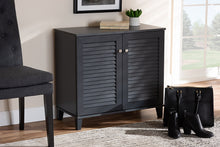 Load image into Gallery viewer, Baxton Studio Coolidge Modern and Contemporary Dark Grey Finished 4-Shelf Wood Shoe Storage Cabinet
