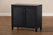 Load image into Gallery viewer, Baxton Studio Coolidge Modern and Contemporary Dark Grey Finished 4-Shelf Wood Shoe Storage Cabinet
