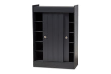 Load image into Gallery viewer, Baxton Studio Leone Modern and Contemporary Charcoal Finished 2-Door Wood Entryway Shoe Storage Cabinet
