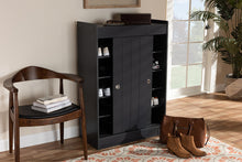 Load image into Gallery viewer, Baxton Studio Leone Modern and Contemporary Charcoal Finished 2-Door Wood Entryway Shoe Storage Cabinet
