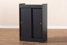 Load image into Gallery viewer, Baxton Studio Leone Modern and Contemporary Charcoal Finished 2-Door Wood Entryway Shoe Storage Cabinet
