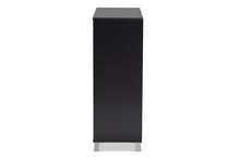 Load image into Gallery viewer, Baxton Studio Shirley Modern and Contemporary Dark Grey Finished 2-Door Wood Shoe Storage Cabinet with Open Shelves
