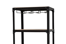 Load image into Gallery viewer, Baxton Studio Swanson Rustic Industrial Style Antique Black Textured Metal Distressed Oak Finished Wood Mobile Kitchen Bar Wine Cart
