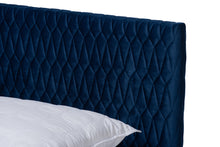 Load image into Gallery viewer, Baxton Studio Frida Glam and Luxe Royal Blue Velvet Fabric Upholstered Queen Size Bed
