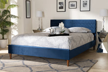 Load image into Gallery viewer, Baxton Studio Frida Glam and Luxe Royal Blue Velvet Fabric Upholstered Queen Size Bed
