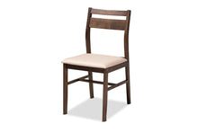 Load image into Gallery viewer, Baxton Studio Lovy Modern and Contemporary Beige Fabric Upholstered Dark Walnut-Finished 5-Piece Wood Dining Set
