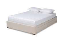 Load image into Gallery viewer, Baxton Studio Leni Modern and Contemporary Beige Fabric Upholstered 4-Drawer King Size Platform Storage Bed Frame
