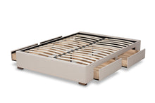 Load image into Gallery viewer, Baxton Studio Leni Modern and Contemporary Beige Fabric Upholstered 4-Drawer King Size Platform Storage Bed Frame
