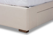 Load image into Gallery viewer, Baxton Studio Leni Modern and Contemporary Beige Fabric Upholstered 4-Drawer King Size Platform Storage Bed Frame
