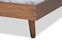 Load image into Gallery viewer, Baxton Studio Anzia Mid-Century Modern Walnut Finished Wood Queen Size Platform bed
