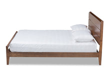 Load image into Gallery viewer, Baxton Studio Avena Mid-Century Modern Walnut Finished Wood Queen Size Platform bed
