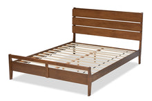 Load image into Gallery viewer, Baxton Studio Avena Mid-Century Modern Walnut Finished Wood Queen Size Platform bed

