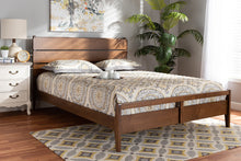 Load image into Gallery viewer, Baxton Studio Avena Mid-Century Modern Walnut Finished Wood Queen Size Platform bed
