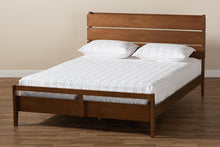 Load image into Gallery viewer, Baxton Studio Avena Mid-Century Modern Walnut Finished Wood Queen Size Platform bed
