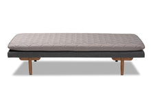 Load image into Gallery viewer, Baxton Studio Marit Mid-Century Modern Two-Tone Grey Fabric Upholstered Walnut Finished Wood Daybed
