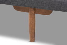 Load image into Gallery viewer, Baxton Studio Marit Mid-Century Modern Two-Tone Grey Fabric Upholstered Walnut Finished Wood Daybed
