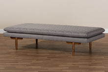 Load image into Gallery viewer, Baxton Studio Marit Mid-Century Modern Grey Fabric Upholstered Walnut Finished Wood Daybed
