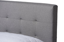 Load image into Gallery viewer, Baxton Studio Maren Mid-Century Modern Light Grey Fabric Upholstered Queen Size Platform Bed with Two Nightstands
