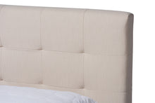 Load image into Gallery viewer, Baxton Studio Maren Mid-Century Modern Beige Fabric Upholstered Queen Size Platform Bed with Two Nightstands
