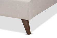 Load image into Gallery viewer, Baxton Studio Maren Mid-Century Modern Beige Fabric Upholstered Queen Size Platform Bed with Two Nightstands

