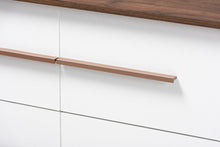 Load image into Gallery viewer, Baxton Studio Mette Mid-Century Modern White and Walnut Finished 6-Drawer Wood Dresser
