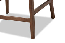 Load image into Gallery viewer, Baxton Studio Larine Modern and Contemporary Light Grey Fabric Upholstered Walnut Finished 2-Piece Wood Counter Stool Set
