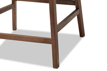 Load image into Gallery viewer, Baxton Studio Larine Modern and Contemporary Dark Grey Fabric Upholstered Walnut Finished 2-Piece Wood Counter Stool Set
