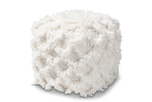 Load image into Gallery viewer, Baxton Studio Asuka Moroccan Inspired Ivory Handwoven Cotton Fringe Pouf Ottoman
