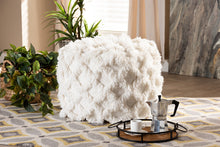Load image into Gallery viewer, Baxton Studio Asuka Moroccan Inspired Ivory Handwoven Cotton Fringe Pouf Ottoman
