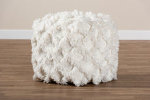 Load image into Gallery viewer, Baxton Studio Asuka Moroccan Inspired Ivory Handwoven Cotton Fringe Pouf Ottoman
