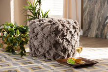 Load image into Gallery viewer, Baxton Studio Asuka Moroccan Inspired Taupe Handwoven Cotton Fringe Pouf Ottoman
