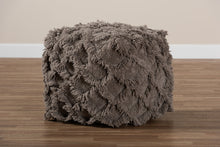 Load image into Gallery viewer, Baxton Studio Asuka Moroccan Inspired Taupe Handwoven Cotton Fringe Pouf Ottoman
