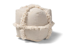 Load image into Gallery viewer, Baxton Studio Alfro Moroccan Inspired Beige Handwoven Cotton Fringe Pouf Ottoman
