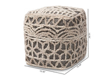 Load image into Gallery viewer, Baxton Studio Avery Moroccan Inspired Beige and Brown Handwoven Cotton Pouf Ottoman

