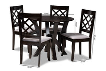 Load image into Gallery viewer, Baxton Studio Adina Modern and Contemporary Grey Fabric Upholstered and Dark Brown Finished Wood 5-Piece Dining Set
