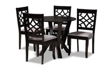 Load image into Gallery viewer, Baxton Studio Alisa Modern and Contemporary Grey Fabric Upholstered and Dark Brown Finished Wood 5-Piece Dining Set
