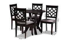 Load image into Gallery viewer, Baxton Studio Alisa Modern and Contemporary Grey Fabric Upholstered and Dark Brown Finished Wood 5-Piece Dining Set
