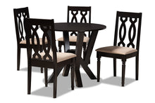 Load image into Gallery viewer, Baxton Studio Anise Modern and Contemporary Sand Fabric Upholstered and Dark Brown Finished Wood 5-Piece Dining Set
