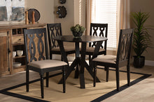 Load image into Gallery viewer, Baxton Studio Anise Modern and Contemporary Sand Fabric Upholstered and Dark Brown Finished Wood 5-Piece Dining Set

